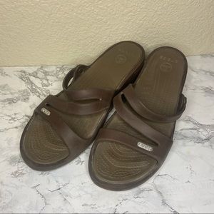 Crocs Womeb’a Brown‎ Strappy Sandals Size 11
